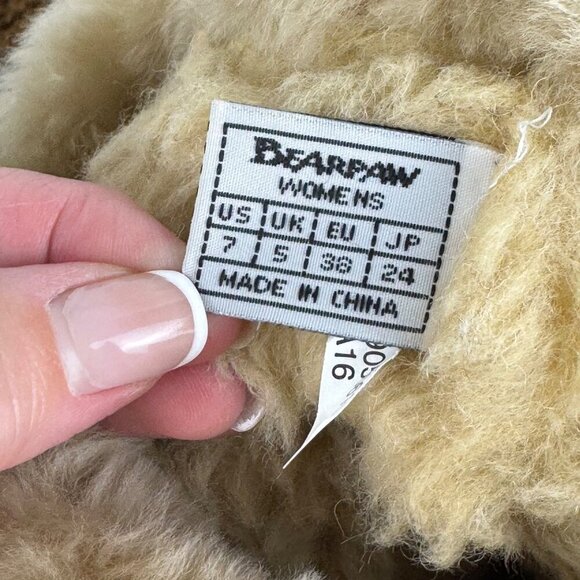 BearPaw Chestnut Brown Boots Sweater Calf Sheepskin Wool Lining Women's 7 EUC - Picture 12 of 12